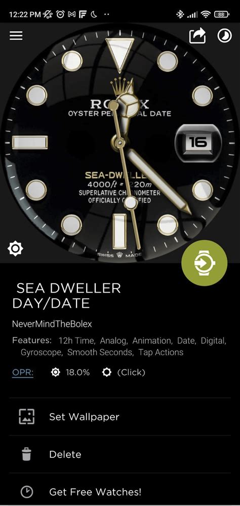 rolex watch face for android wear|rolex watch face for galaxy.